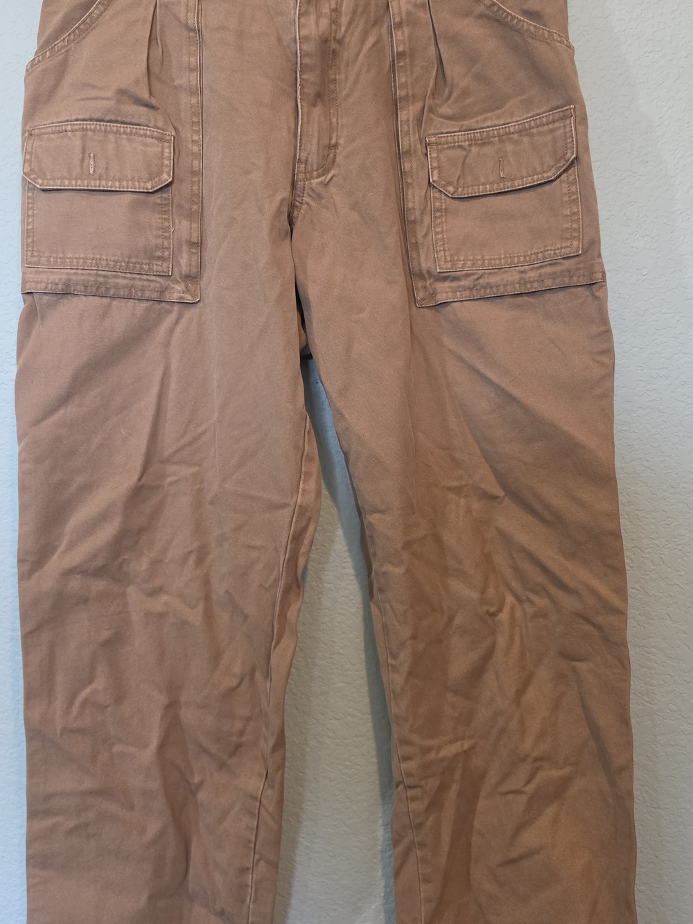Cabela's Legendary 7-Pocket Hiker Cargo Pants Khaki Canvas Mens 34 x 30 Outdoor